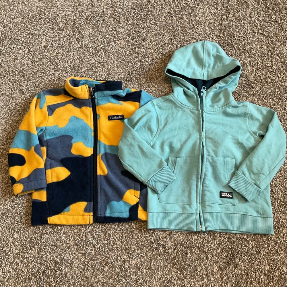 Toddler Boys Jacket Bundle Columbia Fleece Eddie Bauer Hoodie 12-18M